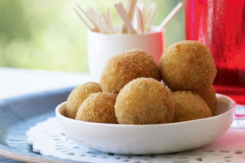 Artichoke & Fontina Arancini with Parmesan Cream