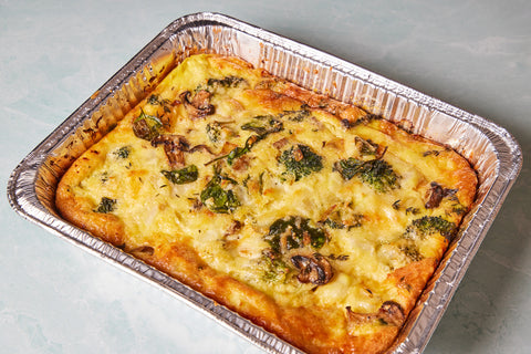 Broccoli, Mushroom, Potato & Cheddar Frittata