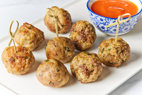 Mini Beef & Pork Meatballs with Tomato Sauce
